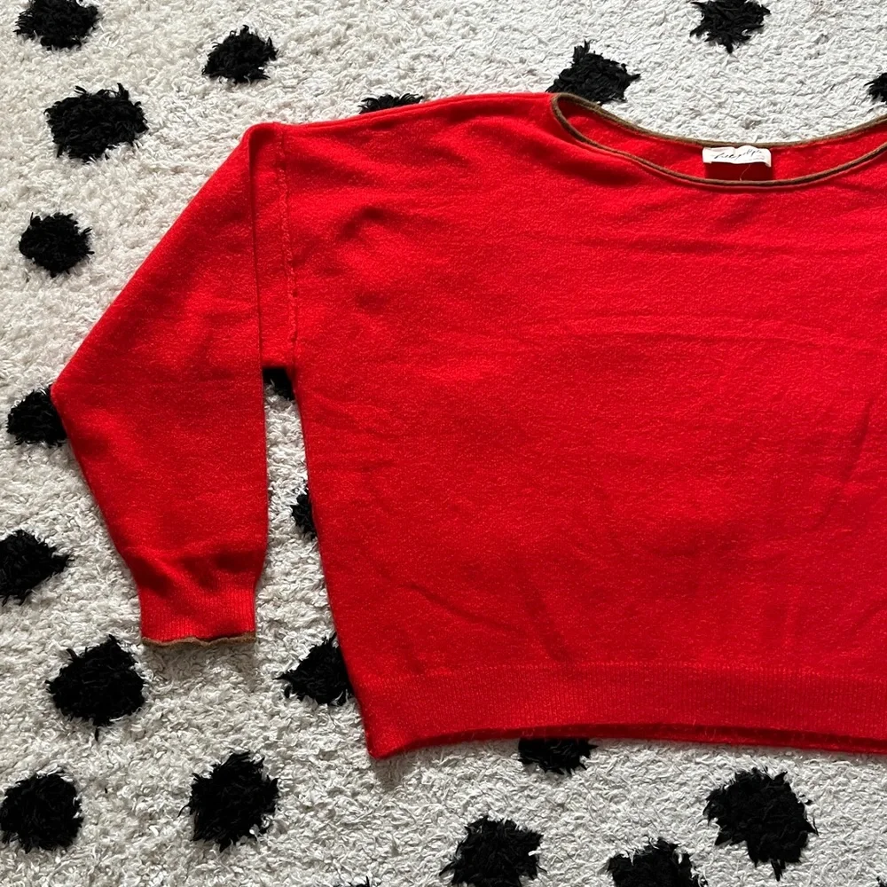 Free People size Medium bright Red Women's crop Sweater
